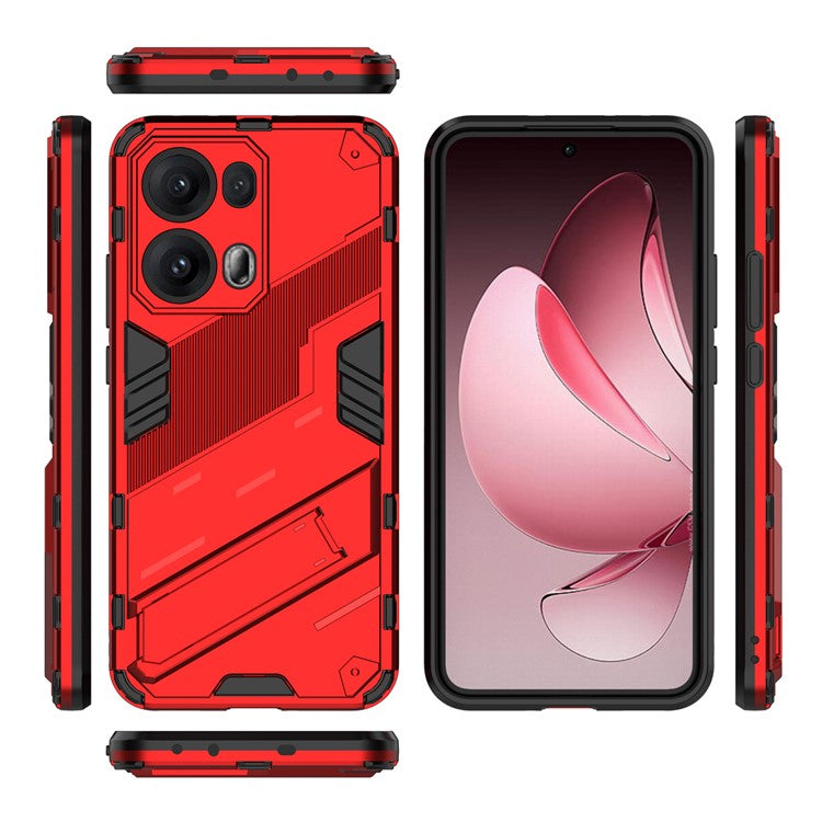 For Oppo Reno13 Pro 5G Case PC + TPU Shockproof Phone Cover with Kickstand - Red