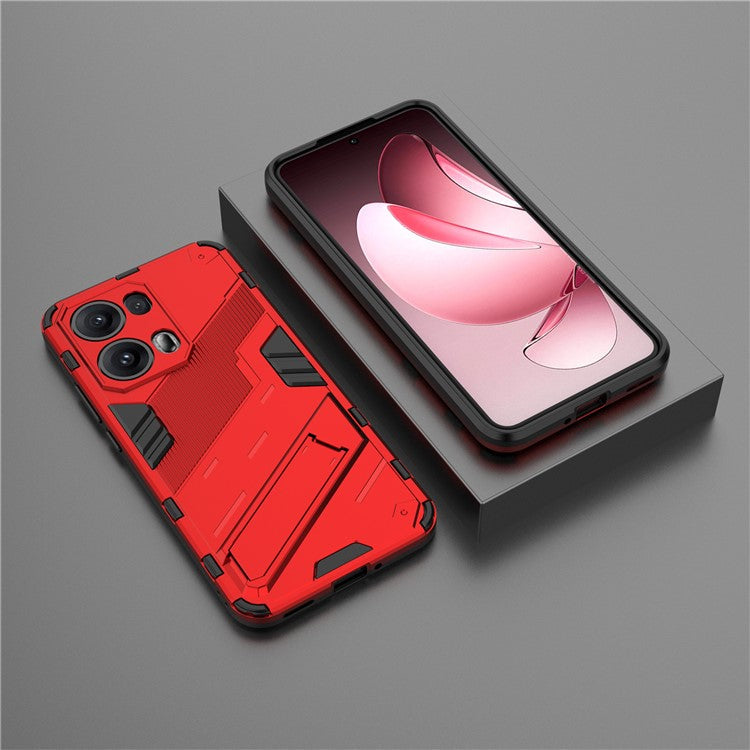 For Oppo Reno13 Pro 5G Case PC + TPU Shockproof Phone Cover with Kickstand - Red