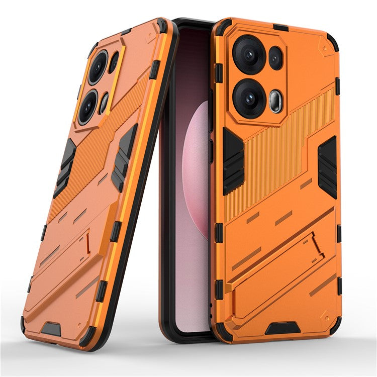 For Oppo Reno13 Pro 5G Case PC + TPU Shockproof Phone Cover with Kickstand - Orange