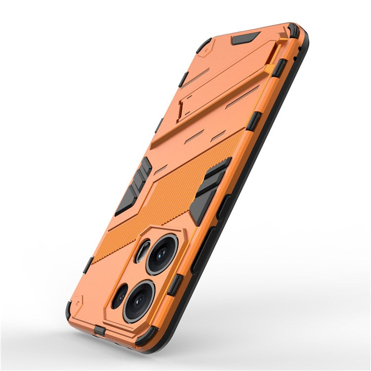 For Oppo Reno13 Pro 5G Case PC + TPU Shockproof Phone Cover with Kickstand - Orange