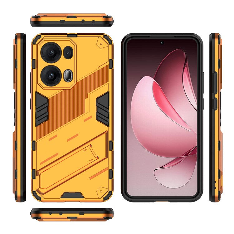 For Oppo Reno13 Pro 5G Case PC + TPU Shockproof Phone Cover with Kickstand - Orange