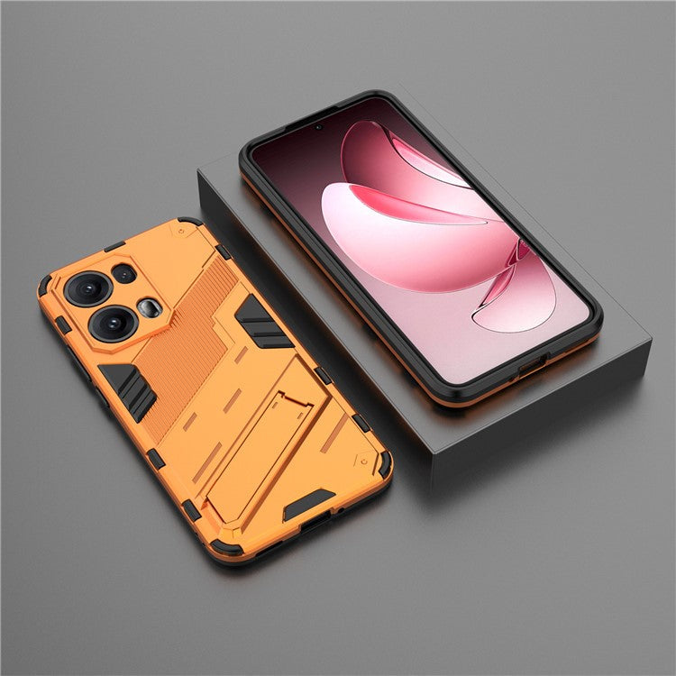 For Oppo Reno13 Pro 5G Case PC + TPU Shockproof Phone Cover with Kickstand - Orange