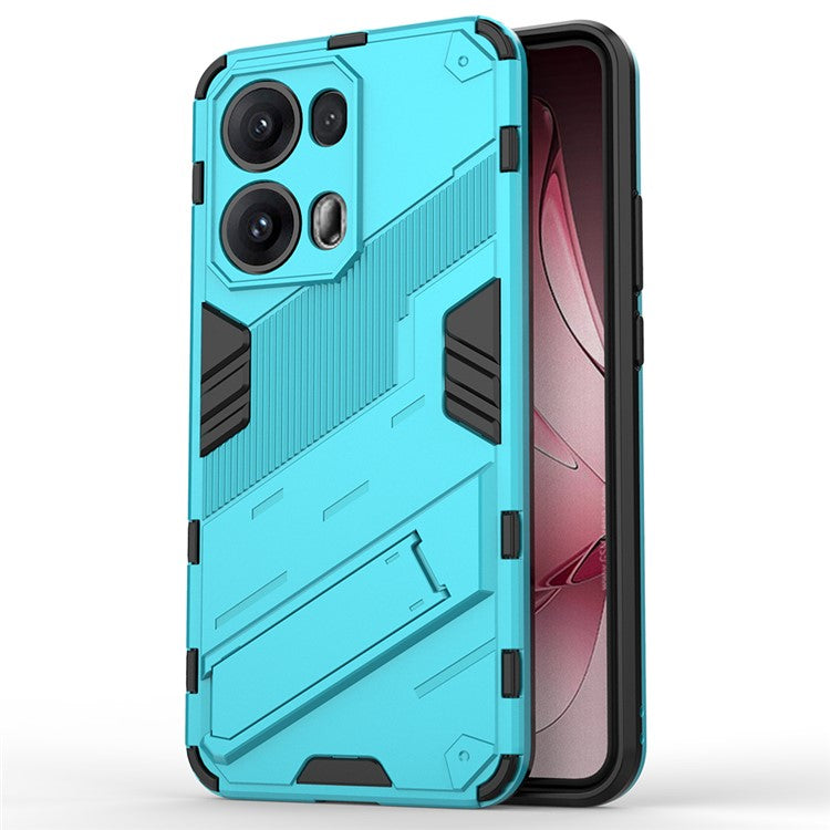 For Oppo Reno13 Pro 5G Case PC + TPU Shockproof Phone Cover with Kickstand - Baby Blue