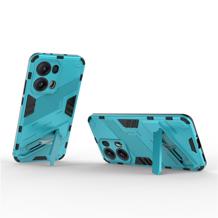 For Oppo Reno13 Pro 5G Case PC + TPU Shockproof Phone Cover with Kickstand - Baby Blue