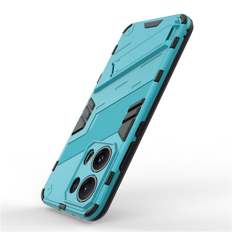 For Oppo Reno13 Pro 5G Case PC + TPU Shockproof Phone Cover with Kickstand - Baby Blue