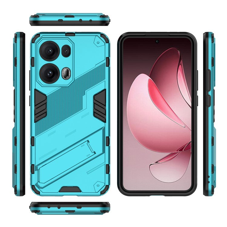 For Oppo Reno13 Pro 5G Case PC + TPU Shockproof Phone Cover with Kickstand - Baby Blue