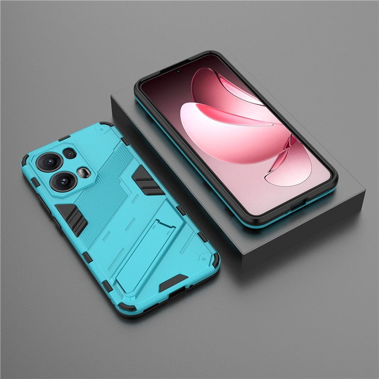 For Oppo Reno13 Pro 5G Case PC + TPU Shockproof Phone Cover with Kickstand - Baby Blue