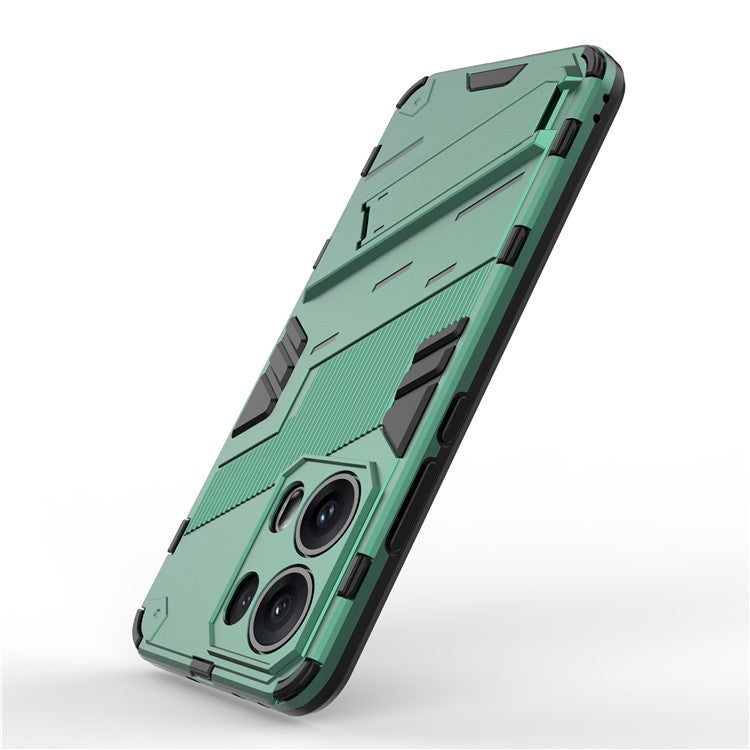 For Oppo Reno13 Pro 5G Case PC + TPU Shockproof Phone Cover with Kickstand - Green