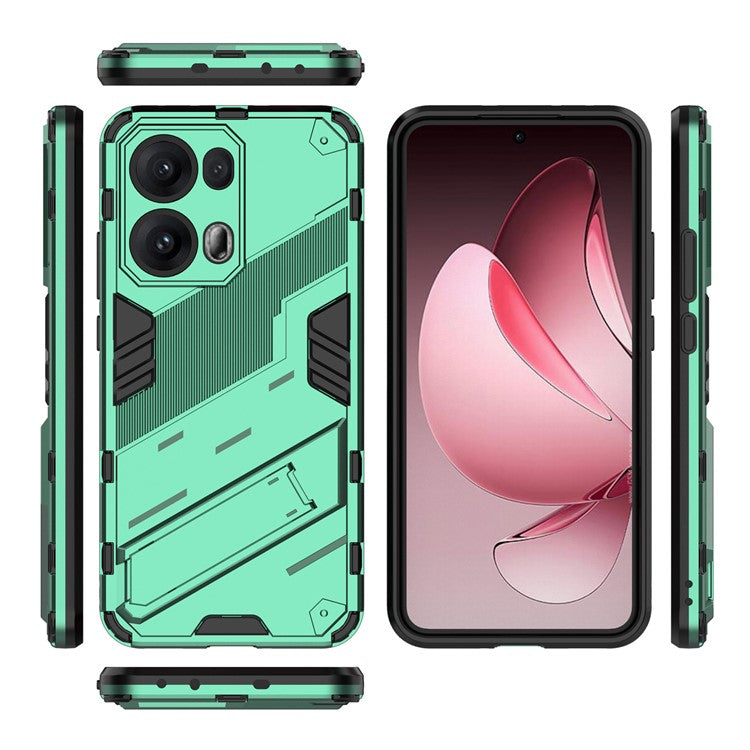For Oppo Reno13 Pro 5G Case PC + TPU Shockproof Phone Cover with Kickstand - Green