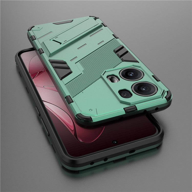 For Oppo Reno13 Pro 5G Case PC + TPU Shockproof Phone Cover with Kickstand - Green