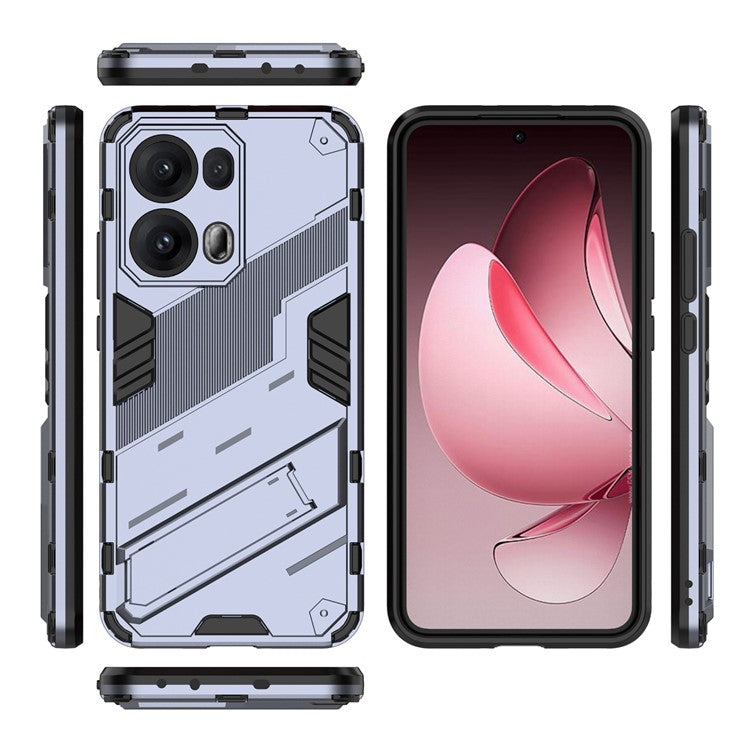 For Oppo Reno13 Pro 5G Case PC + TPU Shockproof Phone Cover with Kickstand - Grey