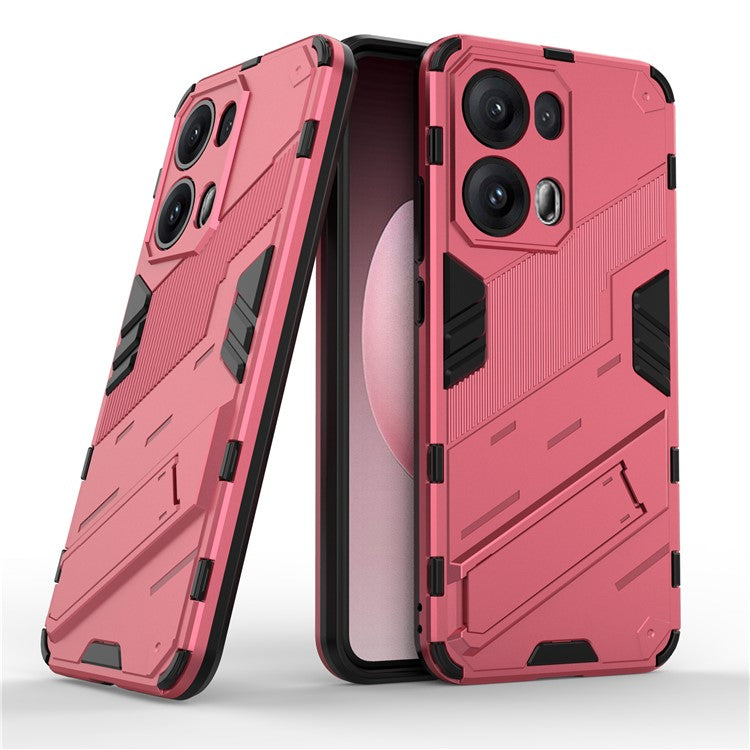 For Oppo Reno13 Pro 5G Case PC + TPU Shockproof Phone Cover with Kickstand - Rose