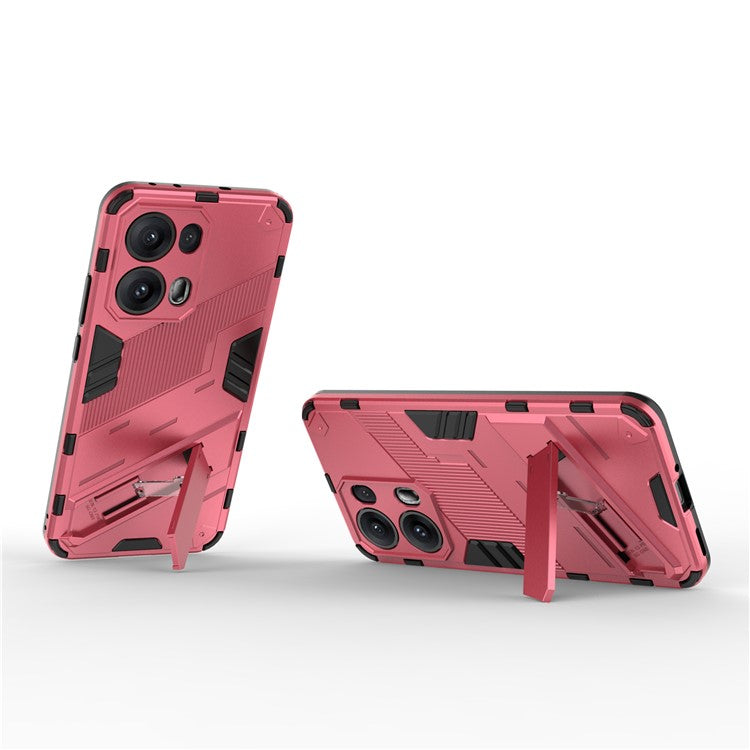 For Oppo Reno13 Pro 5G Case PC + TPU Shockproof Phone Cover with Kickstand - Rose