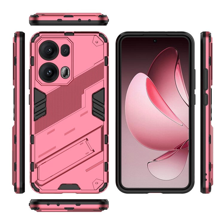 For Oppo Reno13 Pro 5G Case PC + TPU Shockproof Phone Cover with Kickstand - Rose