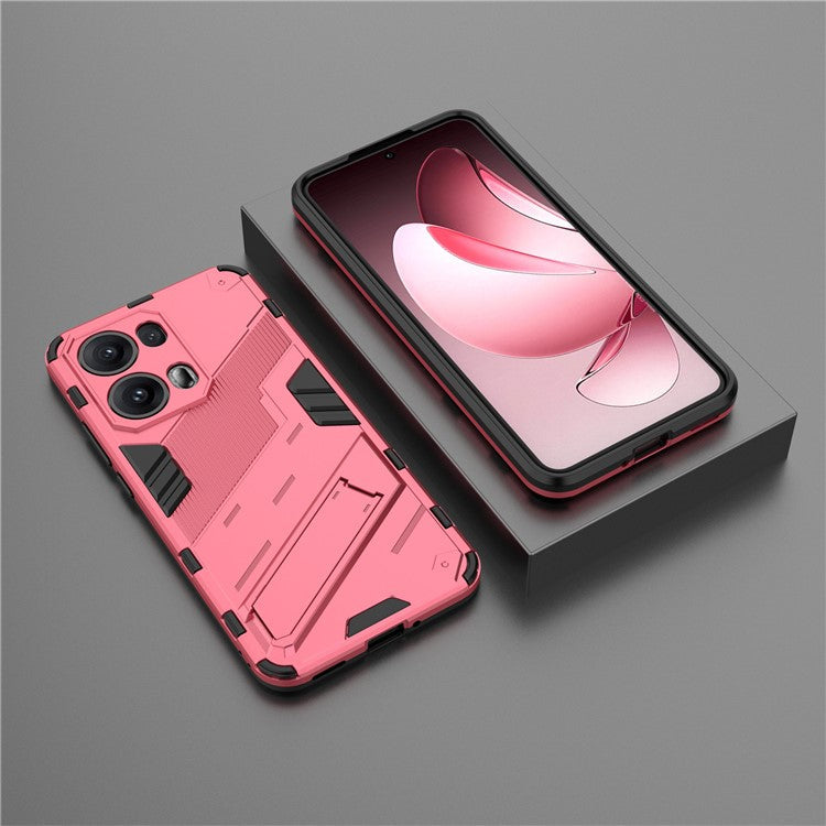 For Oppo Reno13 Pro 5G Case PC + TPU Shockproof Phone Cover with Kickstand - Rose