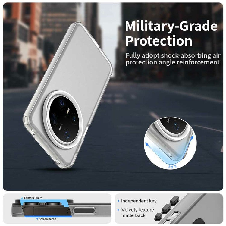 For Huawei Mate 70 Pro / 70 Pro+ Case PC+TPU+PET Matte Anti-Drop Phone Back Cover - White