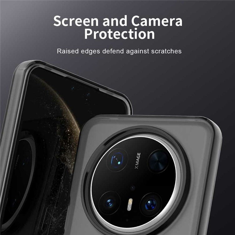 For Huawei Mate 70 Pro / 70 Pro+ Case PC+TPU+PET Matte Anti-Drop Phone Back Cover - Black