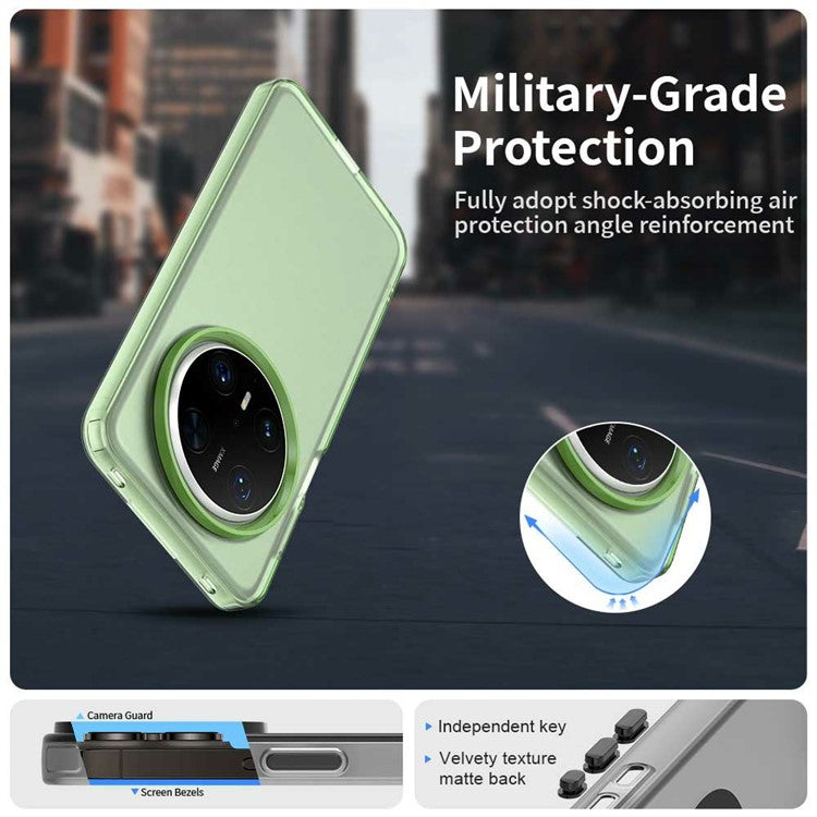 For Huawei Mate 70 Pro / 70 Pro+ Case PC+TPU+PET Matte Anti-Drop Phone Back Cover - Green