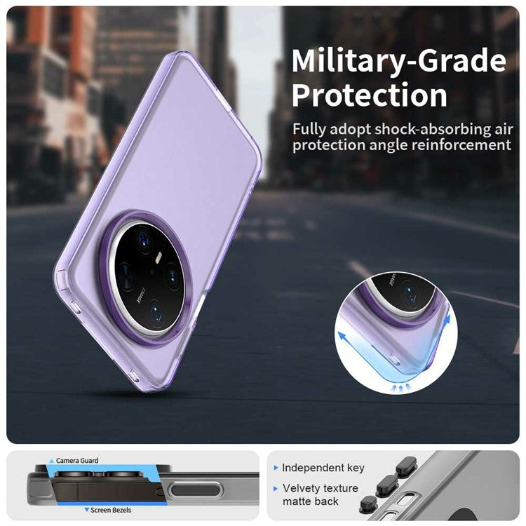 For Huawei Mate 70 Pro / 70 Pro+ Case PC+TPU+PET Matte Anti-Drop Phone Back Cover - Purple