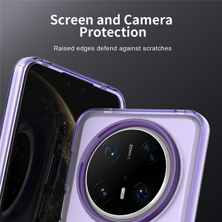 For Huawei Mate 70 Pro / 70 Pro+ Case PC+TPU+PET Matte Anti-Drop Phone Back Cover - Purple