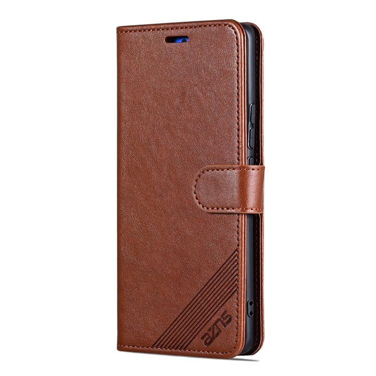 AZNS For Oppo Reno13 5G (Global) Case Anti-Scratch PU Leather Stand Wallet Phone Cover - Brown