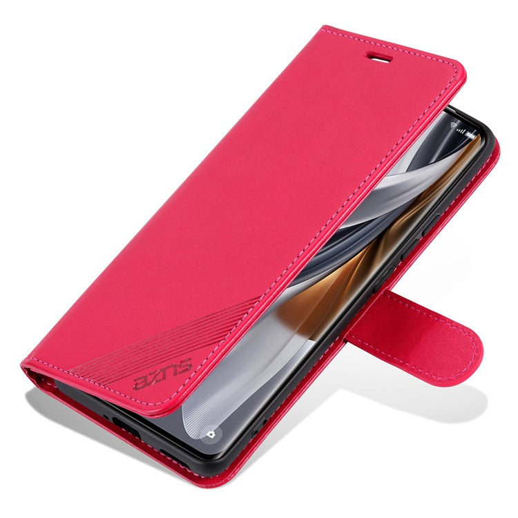 AZNS For Oppo Reno13 5G (Global) Case Anti-Scratch PU Leather Stand Wallet Phone Cover - Red