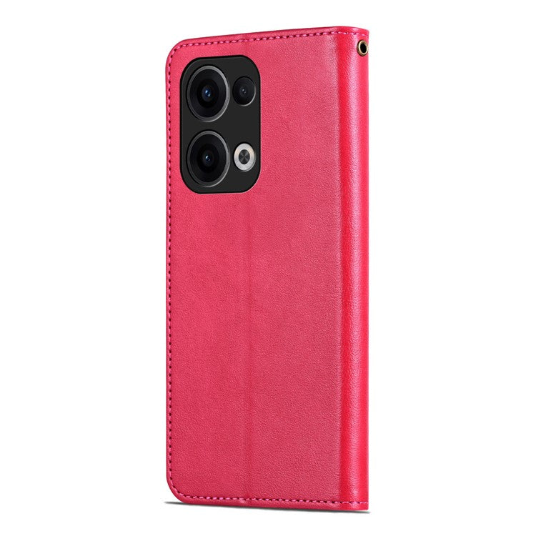 AZNS For Oppo Reno13 5G (Global) Case Anti-Scratch PU Leather Stand Wallet Phone Cover - Red