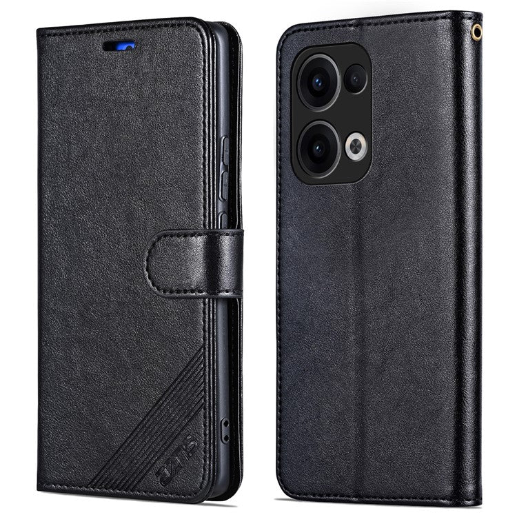 AZNS For Oppo Reno13 5G (Global) Case Anti-Scratch PU Leather Stand Wallet Phone Cover - Black