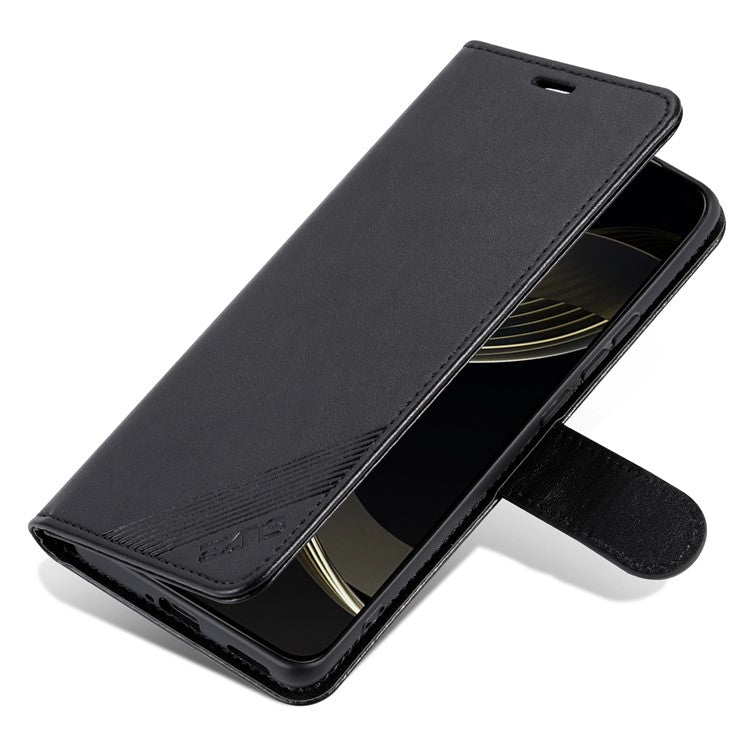 AZNS For Oppo Reno13 5G (Global) Case Anti-Scratch PU Leather Stand Wallet Phone Cover - Black