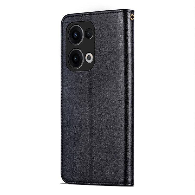 AZNS For Oppo Reno13 5G (Global) Case Anti-Scratch PU Leather Stand Wallet Phone Cover - Black