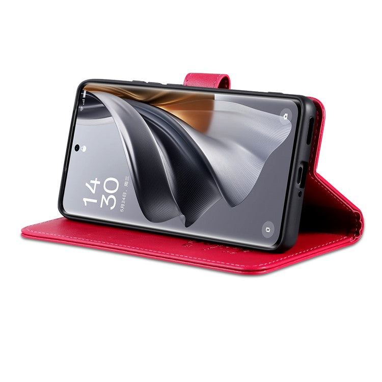 AZNS For Oppo Reno13 Pro 5G Case Anti-Scratch PU Leather Stand Wallet Phone Cover - Red