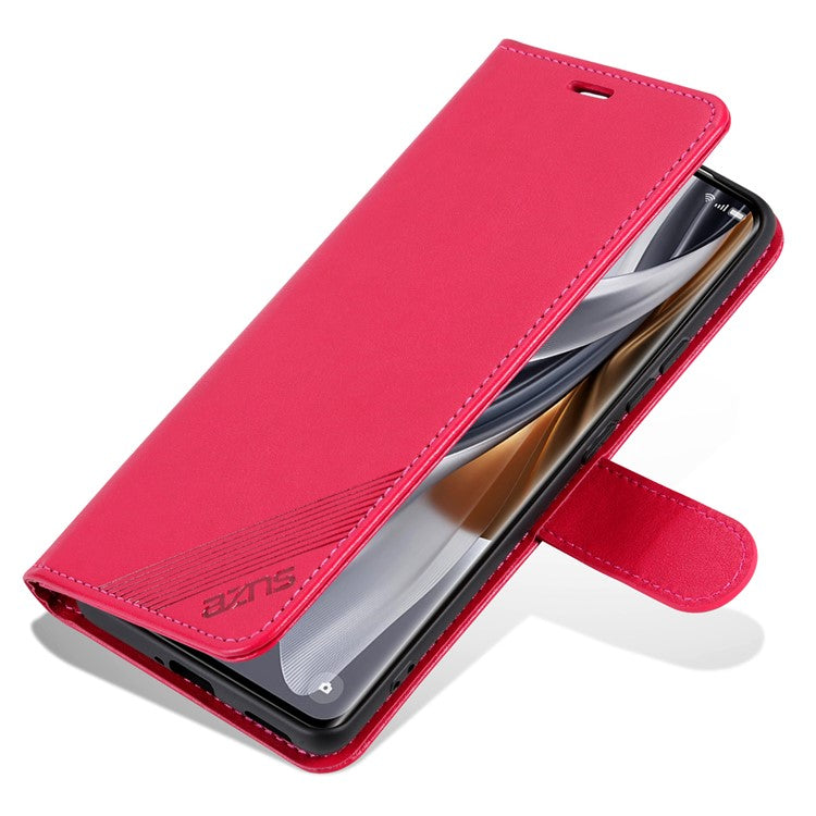 AZNS For Oppo Reno13 Pro 5G Case Anti-Scratch PU Leather Stand Wallet Phone Cover - Red