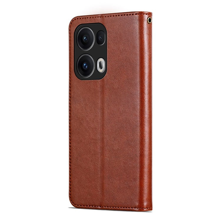 AZNS For Oppo Reno13 Pro 5G Case Anti-Scratch PU Leather Stand Wallet Phone Cover - Brown