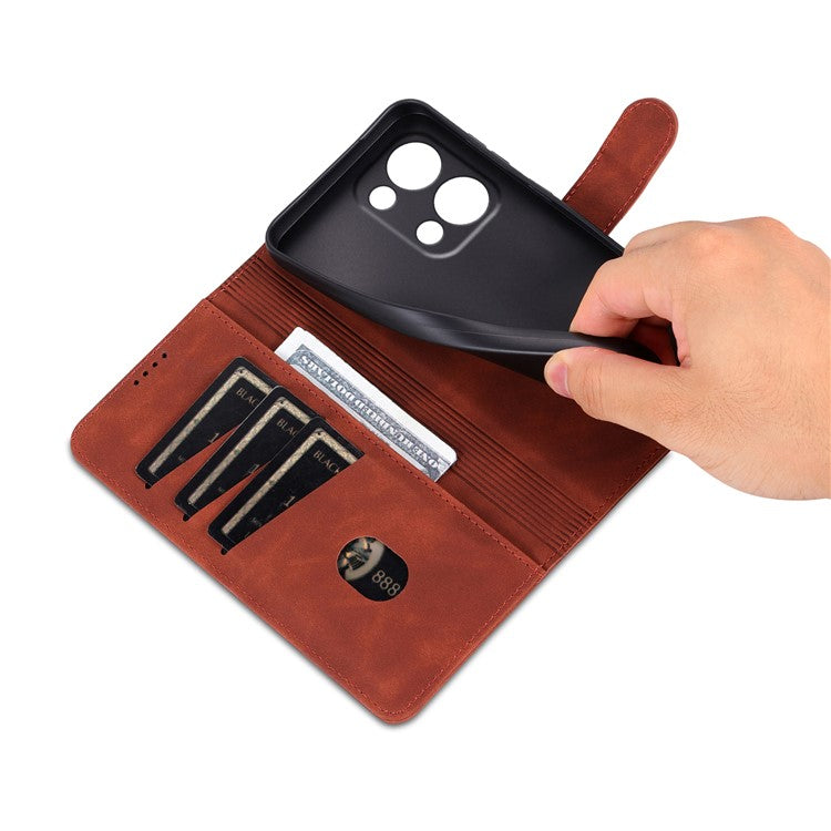 AZNS For Oppo Reno13 5G (Global) Case PU Leather Wallet Phone Cover - Brown