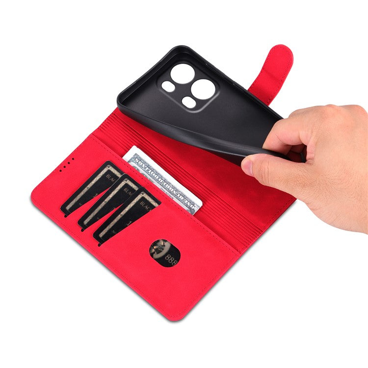 AZNS For Oppo Reno13 Pro 5G Case PU Leather Wallet Phone Cover - Red