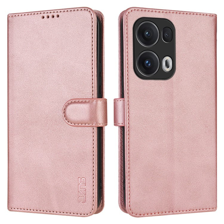 AZNS For Oppo Reno13 Pro 5G Case PU Leather Wallet Phone Cover - Rose Gold
