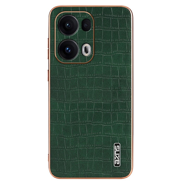 AZNS For Oppo Reno13 Pro 5G Case Electroplating Crocodile Texture PU + TPU Phone Cover - Green