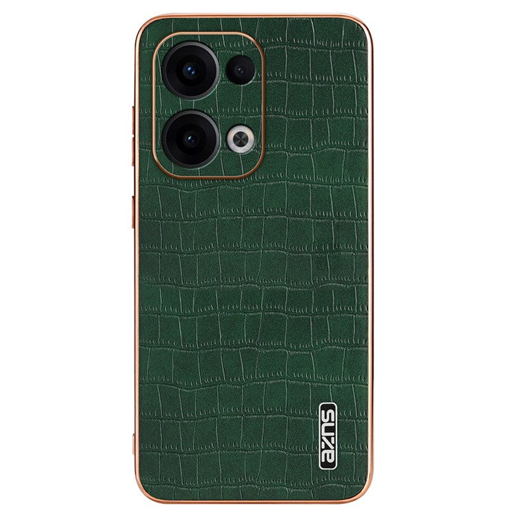 AZNS For Oppo Reno13 5G (Global) Case Electroplating Crocodile Texture PU + TPU Phone Cover - Green
