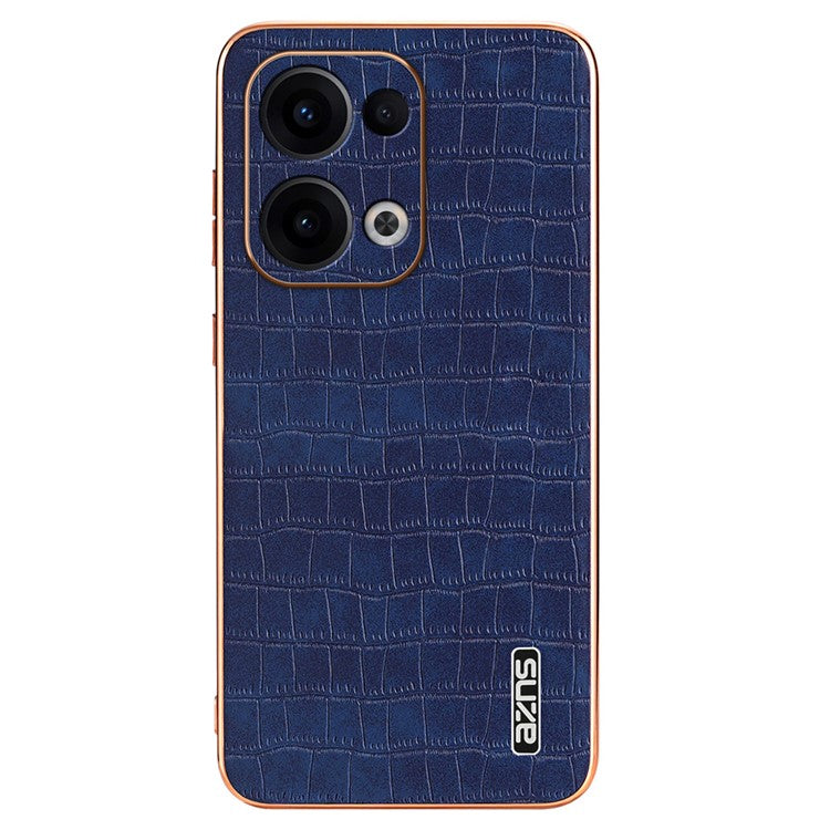 AZNS For Oppo Reno13 5G (Global) Case Electroplating Crocodile Texture PU + TPU Phone Cover - Blue