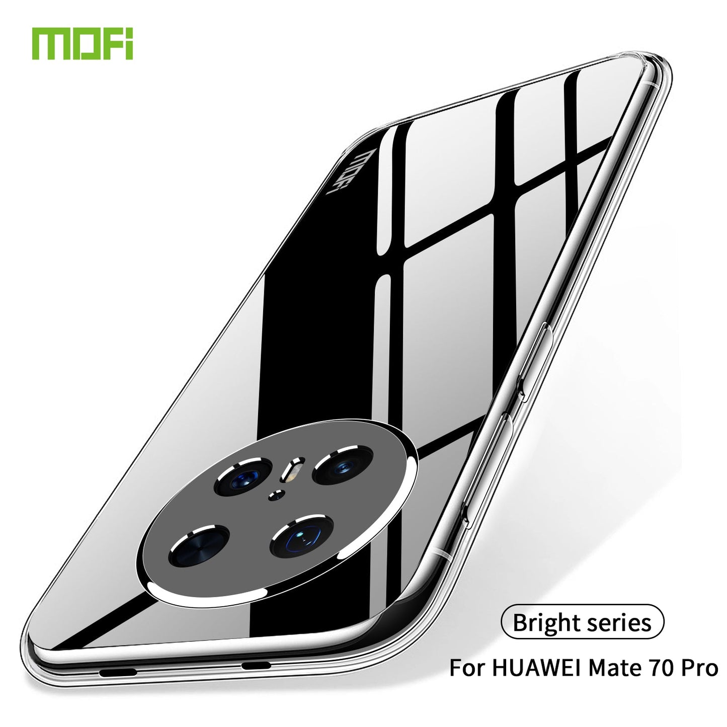For Huawei Mate 70 Pro Clear Phone Case MOFI Ultra-Thin TPU Phone Back Cover - Transparent