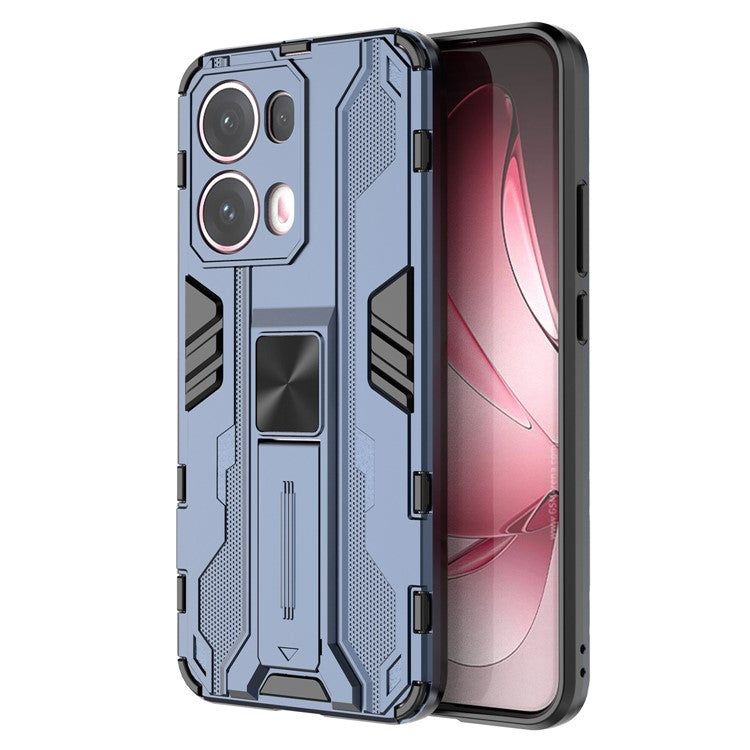 For Oppo Reno13 Pro 5G Case PC + TPU Shockproof Phone Cover with Kickstand - Blue