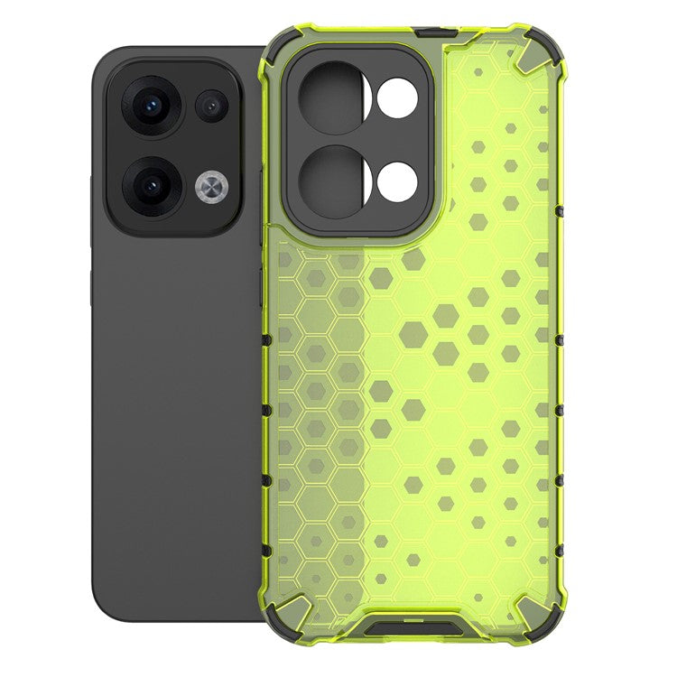 For Oppo Reno13 5G (Global) Case PC + TPU Phone Cover Honeycomb Shape - Green