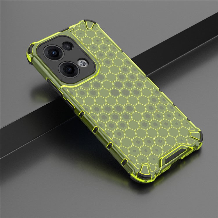 For Oppo Reno13 5G (Global) Case PC + TPU Phone Cover Honeycomb Shape - Green