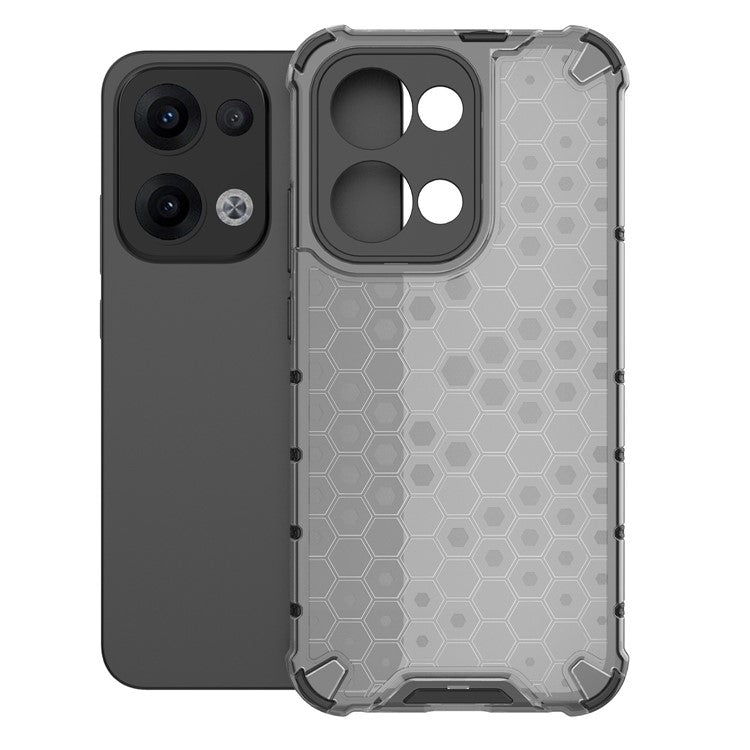 For Oppo Reno13 5G (Global) Case PC + TPU Phone Cover Honeycomb Shape - Black