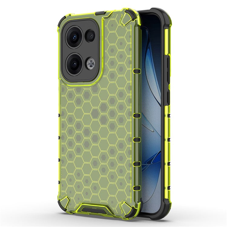 For Oppo Reno13 Pro 5G Case PC + TPU Phone Cover Honeycomb Shape - Green