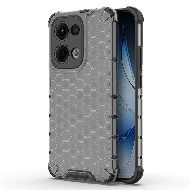 For Oppo Reno13 Pro 5G Case PC + TPU Phone Cover Honeycomb Shape - Black