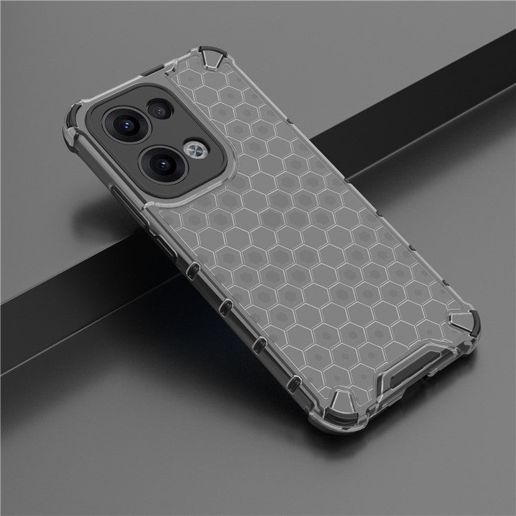 For Oppo Reno13 Pro 5G Case PC + TPU Phone Cover Honeycomb Shape - Black