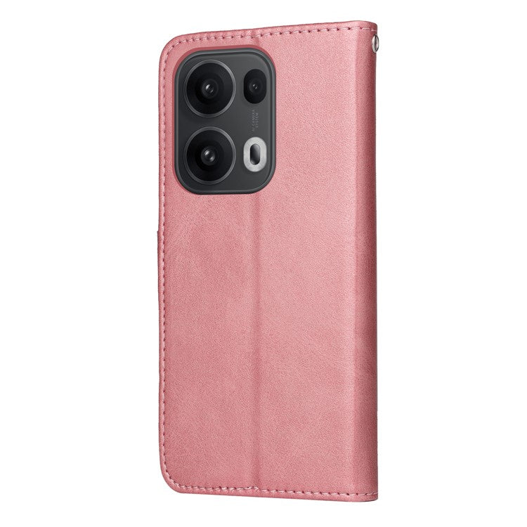 For Oppo Reno13 Pro 5G Case Wallet PU Leather Folio Flip Phone Cover - Pink