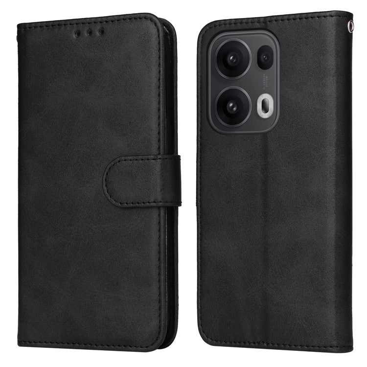 For Oppo Reno13 Pro 5G Case Wallet PU Leather Folio Flip Phone Cover - Black