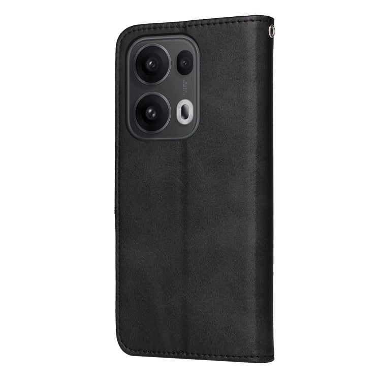 For Oppo Reno13 Pro 5G Case Wallet PU Leather Folio Flip Phone Cover - Black